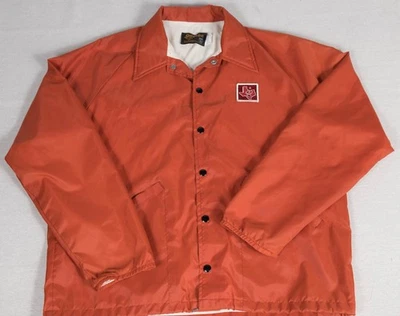 VINTAGE Swingster ORANGE WINDBREAKER Texas Instruments - TI - Large - Image 1 of 4