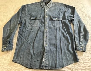 Vintage Cambridge Classics Blue Denim Shirt Men's Large Cotton - Picture 1 of 8