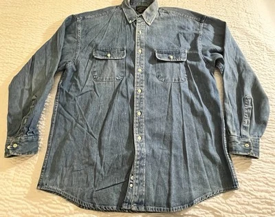 Vintage Cambridge Classics Blue Denim Shirt Men's Large Cotton - Image 1 of 4