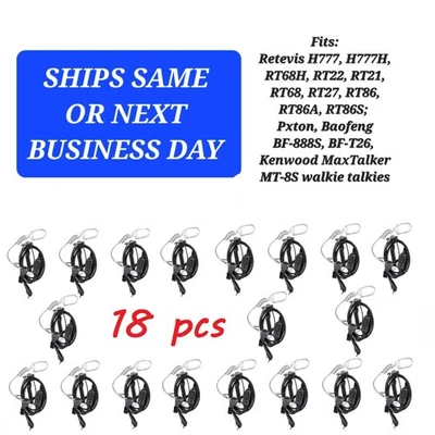 18x Earpiece Mic Coil Headset 2Pin For Kenwood Baofeng Retevis Pxton Radio USA - Image 1 of 3