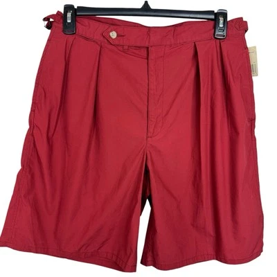 VTG Polo Ralph Lauren Mens Sz 33 Pleated Front Red Shorts NWT - Image 1 of 4
