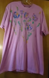 Camiseta unisex vintage púrpura pintada a mano talla L de Sylvie - Imagen 1 de 4