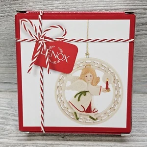 LENOX Pierced Figural Angel Christmas Ornament 3.5" Round Holiday Decoration - Picture 1 of 8