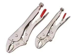 Crescent Locking Pliers Set Curved Jaw Mole Grips 7 " & 10" Set - Picture 1 of 1