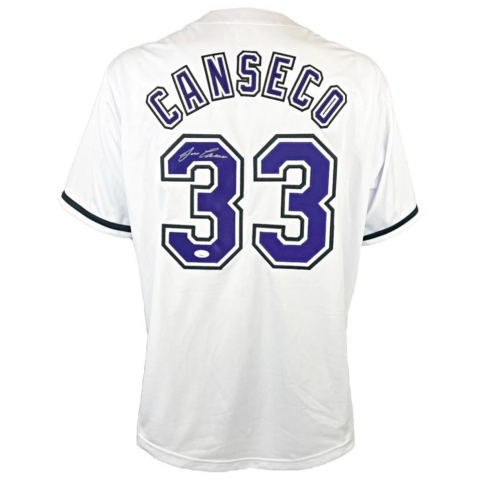 Jose Canseco autographed signed jersey MLB Tampa Bay Devil Rays JSA COA - Image 1 of 4