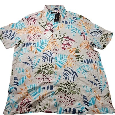 Tasso Elba Island Shirt Mens XL Colorful Floral Silk Blend Button-Up Tags Hawaii - Image 1 of 4