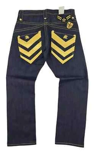 Clench Men’s Loose Fit Straight Leg Denim Jeans - Urban Designer Streetwear - Picture 1 of 2