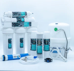 6 Stufen Umkehrosmose Anlage Osmose Tank Membran Wasserfilter 100GPD Filter Hahn - Bild 1 von 13