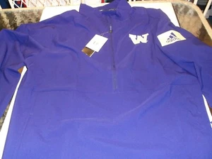 Washington Huskies NCAA Team Apparel Adidas Game Mode 1/4 zip pullover L - Picture 1 of 5