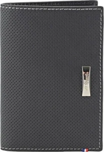 S.T. Dupont 7 Credit Card Wallet, Black Perforated Leather, 170415, New In Box - Picture 1 of 8
