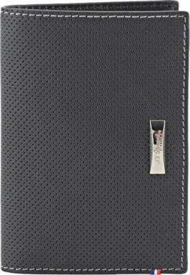 S.T. Dupont 7 Credit Card Wallet, Black Perforated Leather, 170415, New In Box - image 1 of 4