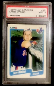LARRY WALKER 1990 FLEER CANADIENSE #363 NOVATO GRADO PSA 9! ¡GAMA ALTA! ¡CENTRADO! - Imagen 1 de 2