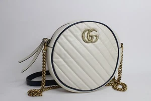 Gucci GG Marmont Mini Round Torchon Ivory Shoulder Bag 550154 - Picture 1 of 19