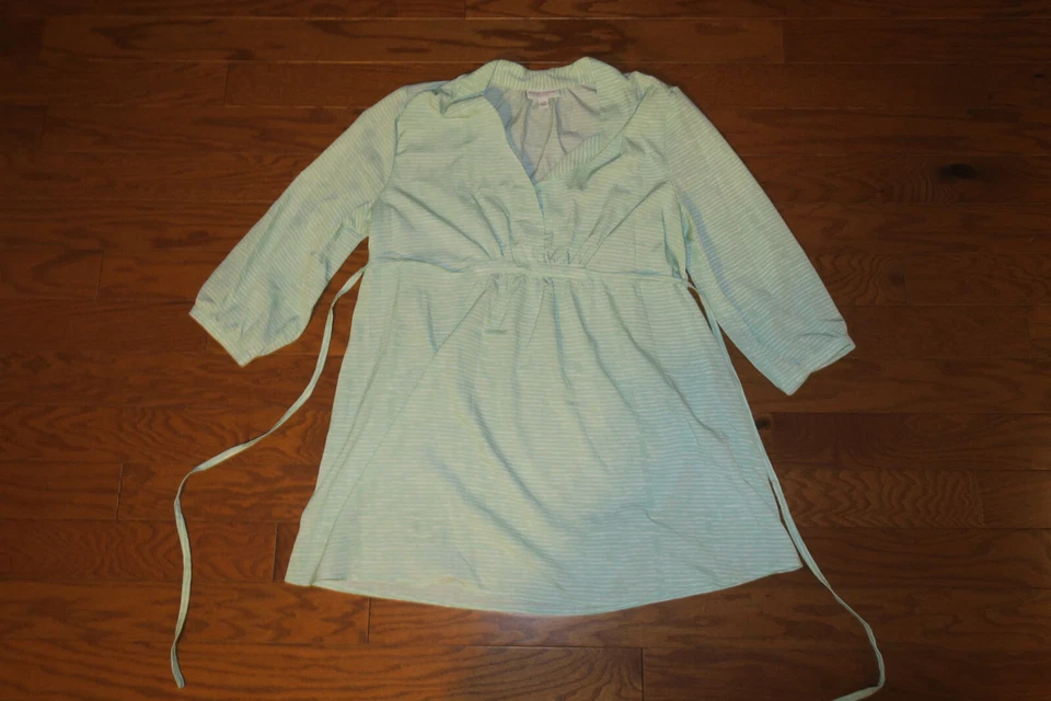 L ❤️ LIZ LANG TARGET ❤️ CAMISA LISTRADA CASUAL BLUSA DE POLIÉSTER MANGA 3/4 - Imagem 1 de 4