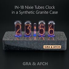 IN-18 Nixie Tubes Clock Synthetic Granite Case GPS 12/24H Temp F/C FREE SHIPPING