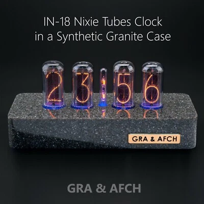IN-18 Nixie Tubes Reloj Granito Sintético Estuche GPS 12/24H Temp F/C ENVÍO GRATUITO Foto 1 de 4