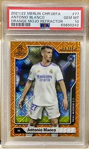 2021-22 Merlin Chrome UEFA Orange Mojo Refractor /25 Antonio Blanco RC PSA 10 - Picture 1 of 2