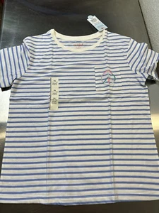 Girls Cat & Jack Embroidered Peace Sign Stripe shirt XL 14/16 New With Tags - Picture 1 of 7