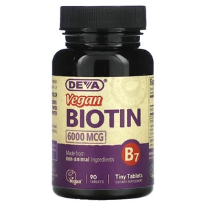 Vegan Biotin, 90 Tablets (6,000 mcg per Tablet) - Picture 1 of 2