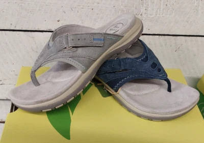 Ladies Free Spirit Juliet 2 Suede Comfort Hook & Loop Toe Post Sandals