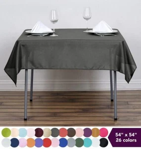 54 x 54" SQUARE POLYESTER Tablecloth Wedding Table Linens Catering Home Buffet - Picture 1 of 333