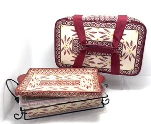 Temp-tations 11"x7" Old World Baker con coperchio e borsa rossa B*JJ - Foto 1 di 23