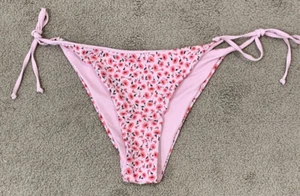 Zaful String Bikini Tankini Swimsuit Bottoms Womens size XL(10) Pink Floral - Picture 1 of 13