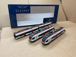 LILIPUT HO SCALE ELECTRIC LOCOMOTIVE RAILCAR 4 CAR SET DOMINO EMU SBB-CFF NICE ! - Picture 1 of 15