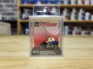 Preiser H0 28148 Motorradfahrer Zündapp KS 750. Neu-OVP - Picture 1 of 1