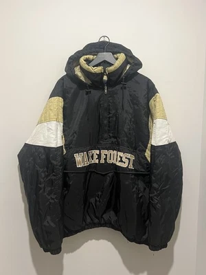 Pulôver anos 90 vintage Wake Forest Demon Deacon Majestic jaqueta iniciante tamanho XXL - Imagem 1 de 4