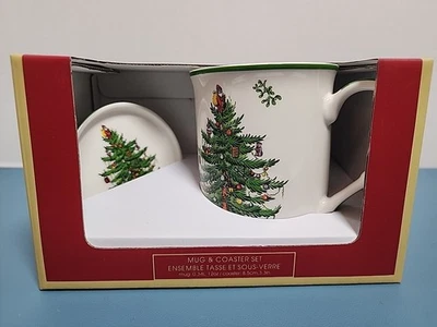 Spode Christmas Tree Mug and Coaster Set Ceramic - New In Box - Image 1 of 4