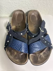 Sandalias betula birkenstock de cuero azul con tiras con tachuelas para mujer 10 - Imagen 1 de 13