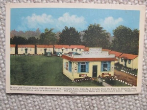 Foglia d'acero Tourist Camp Cascate del Niagara cartolina vintage lino insegne Coca Cola CF3 - Foto 1 di 2