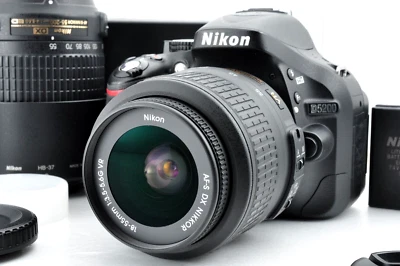 [Mint SC:9217 (9%)] Nikon D5200 24.1MP DSLR w/18-55mm 55-200 VR from Japan #2395 - Image 1 of 4