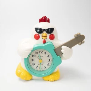 Rythm Rock N' Roll Alarm Clock 4RE441 Chicken Playing Guitar Sunglasses Working - Picture 1 of 13