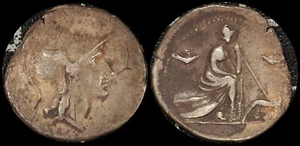 RARE Ancient Roman AR Denarius - 115-114 BC - Anonymous - Rome Republic Silver - Picture 1 of 3