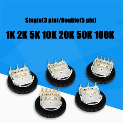 Single/Double Dial Gear Potentiometer 1K 2K 5K 10K 20K 50K 100K Wert verfügbar - Bild 1 von 4