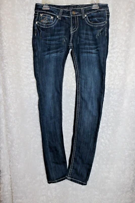 Sweet Look embellished juniors skinny dark wash jeans size 7 - Image 1 of 4