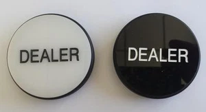 Dealer Button - Double Face - Bianco e Nero B/W - 7,5cm - CAA075 Bottone dealer - Bild 1 von 1