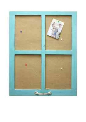 Memory  Board Window Frame Distressed Antique Blue,  22" x 28" FETCO - Image 1 of 2