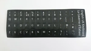 Keyboard Stickers English UK Qwerty Layout for Laptop/PC - Irish Seller - Afbeelding 1 van 3