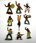 Indianer Cowboy Reiter Figuren Gummi Kunststoff alt Kinder Spielzeug DDR b