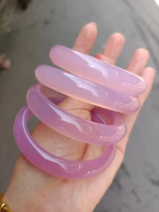 Bracciale Calcedonio Naturale Bracciale Donna Giada Certificato Gioielli Preziosi - Foto 1 di 18