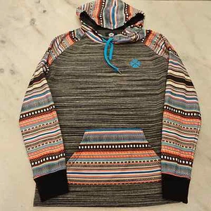 Hooey Western Hoodie Women's L Gray Aztec Native Saldo Southwestern Space Dye - Picture 1 of 7