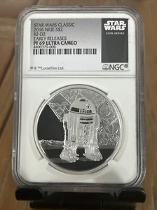 2016 Niue NGC Early Release PF 69 Ultra Cameo Star Wars Classic R2-D2 1oz Silver - Picture 1 of 4