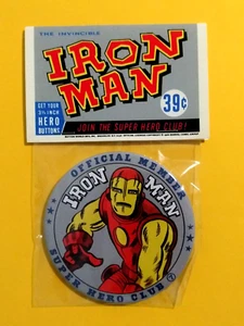 INVINCIBLE IRON MAN Marvel Button World Reproduction of 1965 Pin Back NIP - Picture 1 of 2