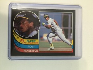 F114,154  1991 Fleer All-Stars #6 Rickey Henderson Oakland A's