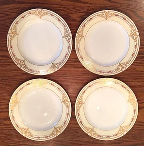 SET 4 DAVIS COLLAMORE SALAT MITTAGESSEN TELLER ROSEN & ERHABEN GOLD VERKRUSTET CREME - Bild 1 von 7