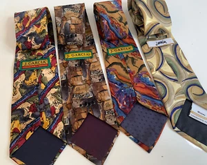 Lot of (4) Ties JERRY GARCIA 100% Silk Limited Edition Mickey 57” Long Men’s - Picture 1 of 7