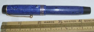 PLUMA ESTILOGRÁFICA PARKER DUOFOLD AZUL PALANCA RELLENO AÑOS 30 - Imagen 1 de 4